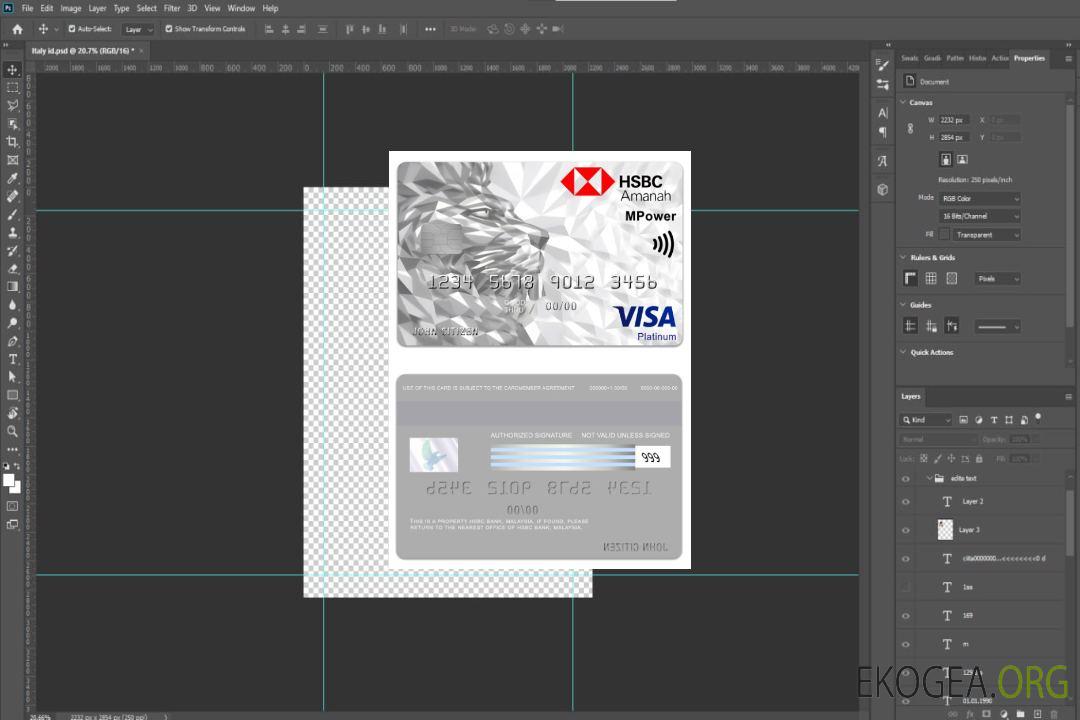 Malaisie HSBC Bank Carte de crédit Visa Amanah MPower Platinum template